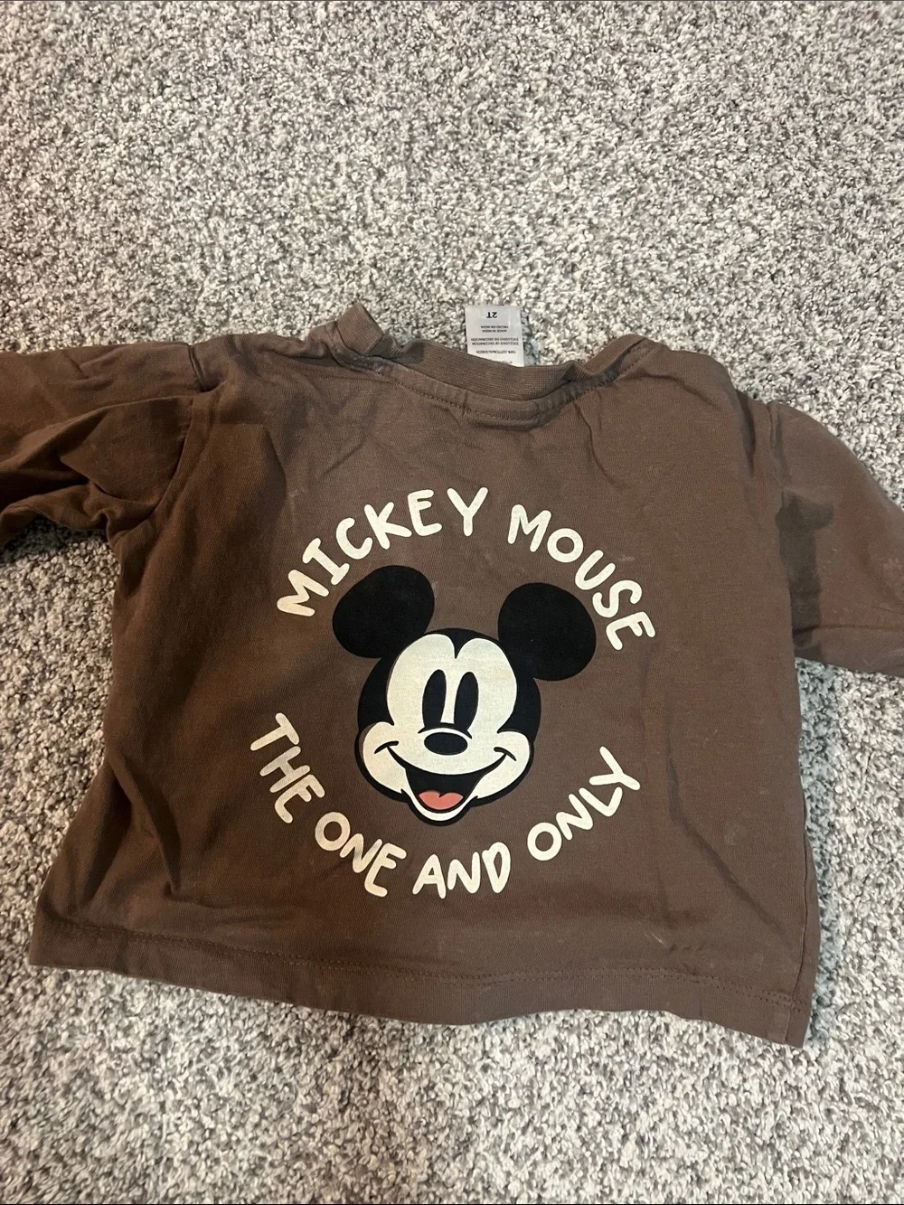Disney Brown Mickey Mouse Kids Matching Set with Yellow Accents